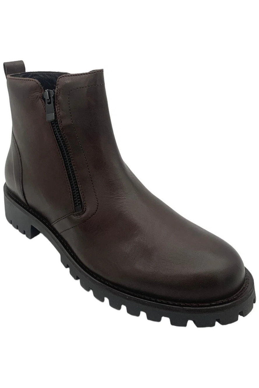 Miz Mooz Women's Alise Side Zipper Ankle Boots Brown Leather - Medium